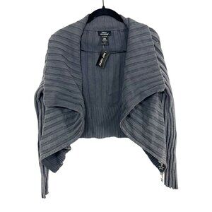 NEW Social Collision Gray Ribbed Cardigan Sweater‎ Goth Grunge - Size 0X